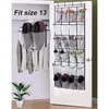 Boîtes De Rangement Bacs 1x 24 Grille Murale Articles Divers Organisateur De Chaussures Tissu Placard Sac Rack Maille Poche Transparent Suspendu Au-dessus De La Porte Tissu Bo