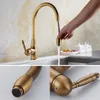 Antique Bronze Kitchen faucets 360 Rotate Swivel Faucet Cold Water Tap Mixer Sink ELK331 220401