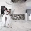 2022 Plus Size Arabic Aso Ebi Crystals High Split Wedding Clows One Shoulder Sexy Satin Bridal Dresses B0518203