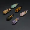 Colliers pendants Huile de pierre naturelle de haute qualité Bouteille de parfum Amethystes Connecteur de quartz pour femmes bijoux faisant des colliers de bricolage