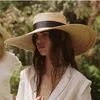 Big Brim Straw Hats For Women Summer Oversized Beach Hat UV Protection Sun Hat Wholesale 220712