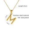 Pendant Necklaces Gold Initial Letter Pendants Necklace Stainless Steel Three-dimensional 26 Letters Charm Women JewelryPendant