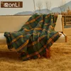 Zonli Retro Throw Bhohemian Warm Warm Plaid Soft Blanket Scearf Scarf Scarf屋外ピクニック旅行昼寝ベッドソファー220527
