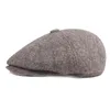 Berets mężczyźni jesienne zimowe kapelusz ciepły męski zawór uszy vintage globegboy płaski czapkę starszy mężczyzna kapelusz z ucha beret cap j220722