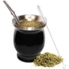 UPS 8 kleuren 8oz Yerba Mokken Thee Cup Kalebas met stro Natuurlijke YerbaMate Mate Borstel Staal Roestvrij dubbelwandige Schoon