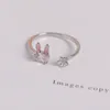 Gioielli di moda Anello da donna Simpatico coniglio Anelli di animali Anello di metallo regolabile con apertura Nuovo regalo di gioielli rosa