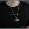 Hänge halsband hängsmycken smycken a-z anpassad namn colorf baguette bokstäver halsband guld sier kubik zirkonium män kvinnor hiphop drop leverera