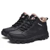 Men ankle Snow Boots Winter Fur Warm Leather Outdoor Walking Mountain Climbing waterproof Large Size shoes 201204