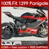 Corps de moulage par injection pour DUCATI Panigale 959R 1299R 959S 1299S 2015-2018 Carrosserie 140No.107 959 1299 S R 2015 2016 2017 2018 959-1299 15 16 17 18 Carénage OEM rouge noir blk