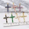 Hangende kettingen grote dwarsliggers voor ketting koper vergulde cz crucifix handgemaakte sieraden waardoor de voorraden wholesale pdta771penda maken