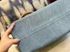 Тотатские джинсовые сумки дизайнерская буква наплечника поперечная сумка стека