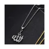 Crystal Pendant Gifts Sweater Chain Necklaces Allah Gold Plating Simulated Anchor Islamic2026940