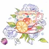 Cadeau cadeau Profitez de la fleur de thé de l'après-midi Avision Pet Huile spéciale Washi Tapes Papeterie Masquage TapeDIY Scrapbooking DecorWashi StickerGift