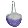 Shoppingväskor handväska tie-dye shopper tote mesh net vävd bomullspåse långt handtag återanvändbar frukt förvaring väska hem grönsaker arrangör f0526q29