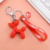 Cartoon Balloon Dog Keychain Jewelry Colorful PVC Soft Rubber Keychains for Women Key Chain Men Car Keyring Bag6708388