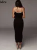 Kliou ремешок без спинки сексуальное Bodycon MIDI длинное платье женщин высокая талия хлопчатобумажные полосатые платья элегантная мода вечеринка одежда 220423