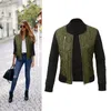 Vestes pour femmes automne hiver loisirs mode solide femmes veste col rond fermeture éclair couture matelassé Bomber 2022 manteaux