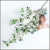 Decorative Flowers Wreaths Festive Party Supplies Home Garden High Quality Ficus Tree Branch Real Touch Plastic Fake Plant Artificial Leav