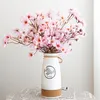 Decorative Flowers & Wreaths 3pc Silk Artificial Flower White Cherry Blossom Wedding Party Decoration High Quality Simulation Fake Home Bouq