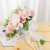 Artificial Bridal Bouquet Bride Wedding Flowers Ribbon & Hemp rope Handle Buque De Noiva 3 Colors W7979