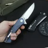 R7801 Coltello tascabile Flipper VG10 Lama a goccia satinata G10 con manico in lamiera di acciaio inossidabile Cuscinetto a sfere Coltelli pieghevoli ad apertura rapida