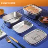 Servies sets grote capaciteit container school kantoor lunchbox bento 2 lagen voor kinderen volwassenen sandwich keuken roestvrijstalen dinnerware s