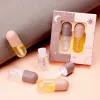 2 Pcs Natural Lip Plumper Gloss Pro Lips Enhancer Day & Night Moisturizing Repair Set Clear Lip Plumping Glosses Makeup