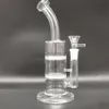 9.3In Clear Double layer Tire Filter Hookah Water Pipe Bong Glass Bongs Waterpipe Tobacco Smoking Bubbler Smoke Pipes Bongs Bottles Dab Rig