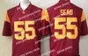 جديد USC Trojans College Football Jerseys Allen Lott Woods Sanchez Seau Bush University Pac 12 Temproidery Team Red White Sports Hot Men