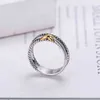 Jewelry Rings Womens Mens Diamond Twisted Cross Ring Fashion Platinum Plated Black Thai Sier Hot Selling