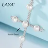 Laya 925 Sterling Silver Pendant Necklace for Women mode Nytt enkelt naturligt färskvatten Pearl Party Wedding High Quality 89098539856119