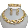 Ohrringe Halskette Königreich Ma Indien Ohrring Ring Armband Sets für Frauen Geschenk Afrikanische Braut Hochzeit Geschenke Schmuck Gold Farbe Großes SetEarrin