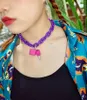 Chains FishSheep Rock Punk Acrylic Chain Lock Pendant Necklace For Women Men Chic Neon Chunky Long 2022 Fashion JewelryChains244o