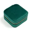 Velvet Travel Jewelry Box Packaging Display Organizer Zipper Jewellery Case Wedding Gift Boxes with Mirror