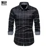 Men's Casual Shirts 2022 Big Plaid Patchwork Red Shirt Mens Slim Long Sleeve Button Up Formal For Men Office Business CamisasMen's