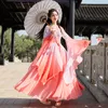 Hanfu Kadınlar Etnik Giyim Yaz Peri Melek Trend Geniş Kollu Peri Üstler Seti Geliştirilmiş Antik Antik Çin Elementleri Günlük giysi