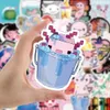 50 New Cute Axolotl Graffiti Stickers Waterproof Luggage Notebook Skateboard Removable Stickers Wholesale