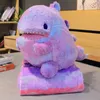 1Pc 60Cm Kawaii Rainbow Dinosaur Hugs Lovely Cuddly Animal Cushion Bed Cushion Soft Blanket Home Decor Girl Creative Gift J220729