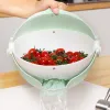 Dining Kitchen Double layer hollow drain basket for washing fruit basin