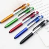 Stylet à bille 4 en 1 avec lumière LED pour téléphone portable, stylo pliable multifonctionnel pour fournitures d'écriture, bureau, école, entreprise