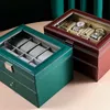 Boîtes de montres Boîte double couche à 20 positions avec puits de lumière Stockage de bijoux Corde à main Grande capacité Collection BoxWatch Hele22