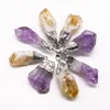 Anhänger Halsketten Naturstein Kristall Amethyst Unregelmäßige Anhänger Rohes Erz Yellowstone Charms Citrin Rau Für Schmuck DIY Halskette Zugang