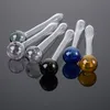 Round Shape 16cm Smoking Pipes Unique Colorful Tube Handful Pipe Hookahs Pyrex Glass Oil Burner Straight Tubes Spoon Shape Mini Dab Rigs SW140