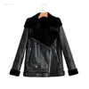 2022 New Winter Retro Lapel Velvet Quilted Fur A Jacket Warm Fashion Faux Lamb Hair Motorcycle Clothing Bomber Short Jacket L220725