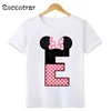 T-shirts Baby Girls Pink Mouse 26 Letters Print T Shirt Cartoon Funny Kids Boys Clothes Children Summer Tops HKP2464T-shirts