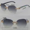 Nowy Micro Better Luksusowy Diament Zestaw Diamless Metal Okulary Oryginalna Pearl Shell Inside Black Buffalo Róg Rama 18K Złote Męskie Kobiece Okulary 3.0 Grube obiektyw Rozmiar: 60