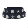 Strumenti per tessuti per cucire a nastro Baby Kids Maternità 5/8 "Sier Foil Shell Starfish Fold Over Elastic Foe Ocean Series For Headband Ties Welcom