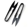 500pcs/lot U Shape Thread Yarn Scissors Black High-carbon Steel Embroidery Handheld Sewing Cutter Scissor