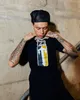 2022 Вышивка Tops Trapstar Мужские футболки дизайнера костюмов Summer Hip Hop