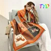 Bandanas moda luxo inverno cashmere lenço mulheres design quente pashmina cobertor cachecóis feminino xaile wraps grosso foulard bufanda